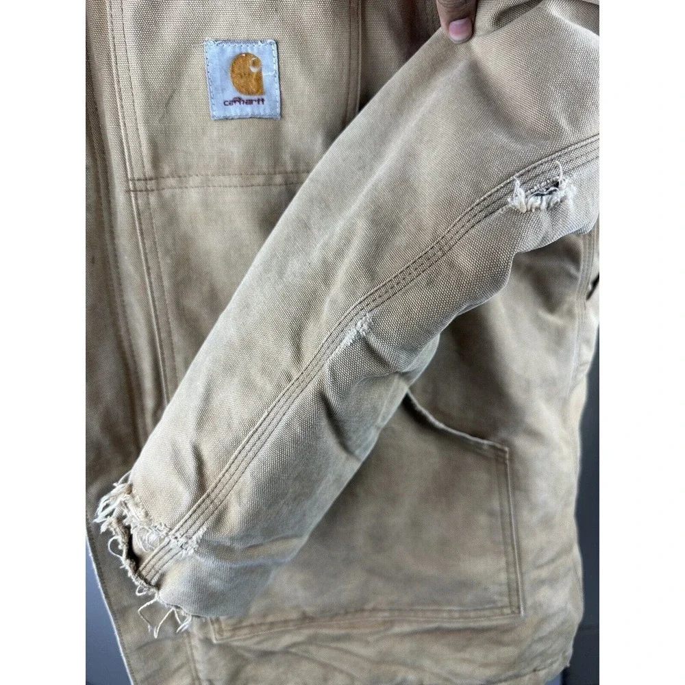 Vtg Carhartt Coat Men's 46 Quilt Lined CQ186 CQ185 Chore Ranch Corduroy Collar - Picture 6 of 16